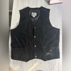 Cripple Creek XL Black Suede Leather Vest